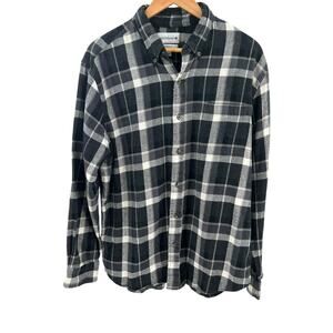 Saddlebred Men’s Shirt XL Black Plaid Flannel Button-Up Classic Fit‎